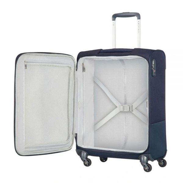 Βαλίτσα μαλακή μπλε  καμπίνας  4 ρόδες Samsonite Base Boost  Spinner  55 / 20 cm Navy Blue