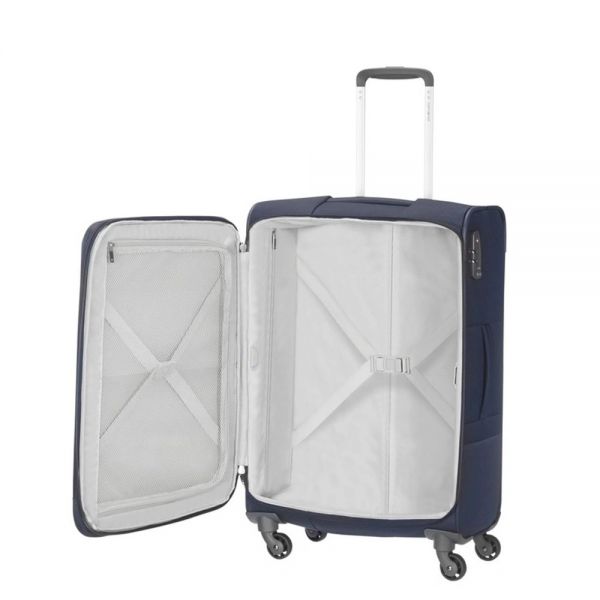 Medium Soft Expandable Luggage 4 Wheels Samsonite Base Boost  Spinner 66 / 24 cm Navy Blue