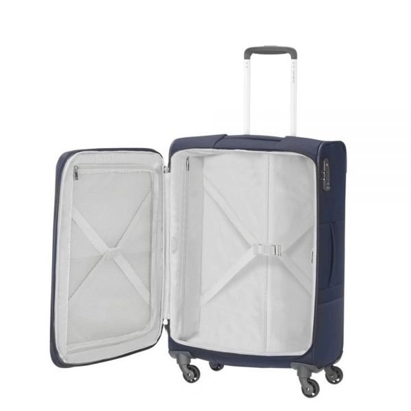 Βαλίτσα μαλακή μεσαία μπλε 4 ρόδες Samsonite Base Boost  Spinner  66 / 24 cm Navy Blue