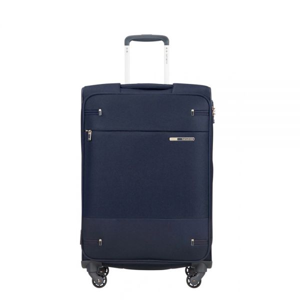 Βαλίτσα μαλακή μεσαία μπλε 4 ρόδες Samsonite Base Boost  Spinner  66 / 24 cm Navy Blue