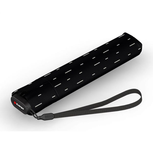 Ομπρέλα mini σπαστή μονόχρωμη μαύρη Knirps US.050 Ultra Light Slim Manual Folding Umbrella Rain Black