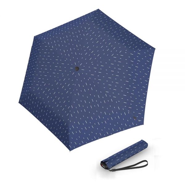 Ομπρέλα mini σπαστή μονόχρωμη μπλε Knirps US.050 Ultra Light Slim Manual Folding Umbrella Rain Blue