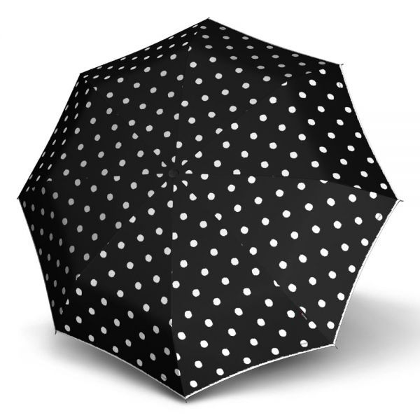 Ομπρέλα σπαστή γυναικεία αυτόματο άνοιγμα - κλείσιμο μαύρη πουά Knirps T.200 Duomatic Dot Art Black