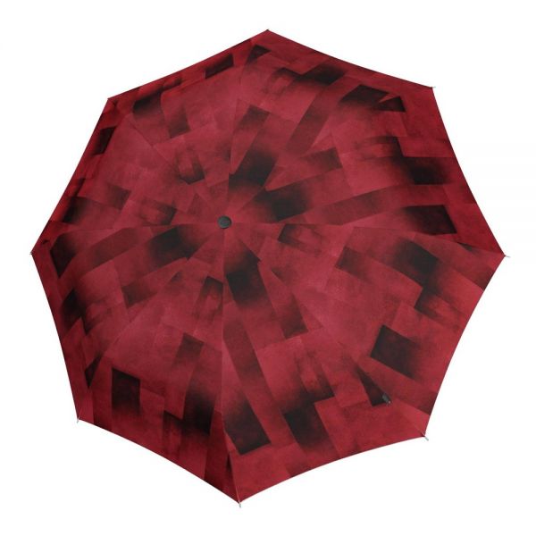 Automatic Open - Close Folding Umbrella Knirps T.200 Ecorepel Duomatic Medium Clear Fire