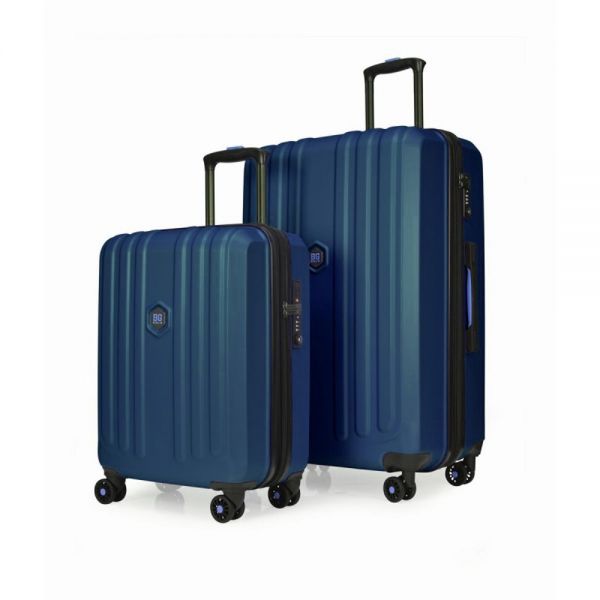 Set Large And Cabin Hard Expandable Luggages 4 Wheels BG Berlin Enduro Blue BG003/03/11BL