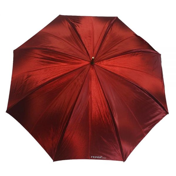 Women's Long Manual Satin Umbrella Burgundy / Floral