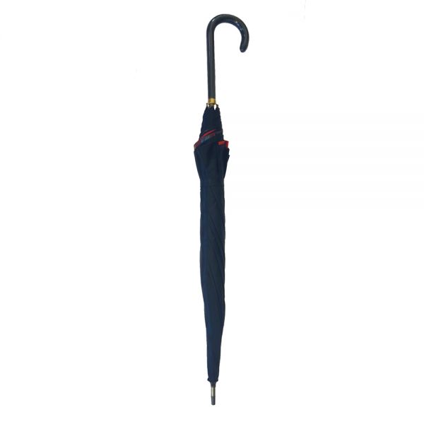 Ομπρέλα γυναικεία μεγάλη διπλή χειροκίνητη σκούρα μπλε σατέν  Ferré‎ Stick Satin Umbrella Dark Blue / Floral