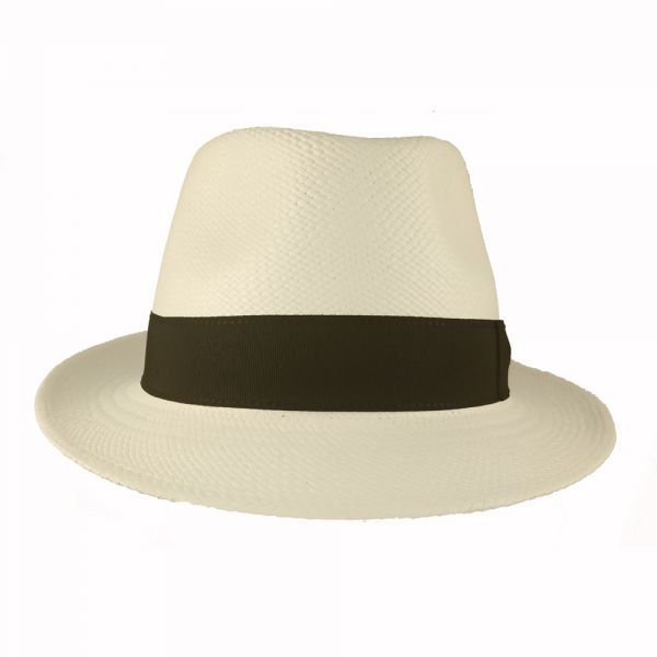 Summer Straw Panama Trilby Hat With Short Brim