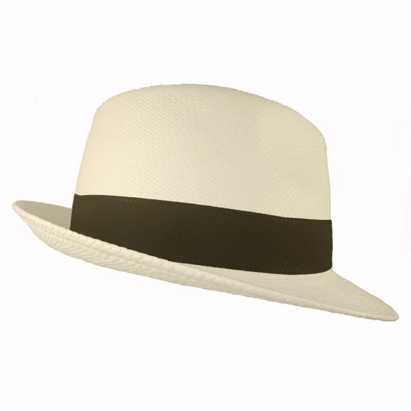 Summer Straw Panama Trilby Hat With Short Brim