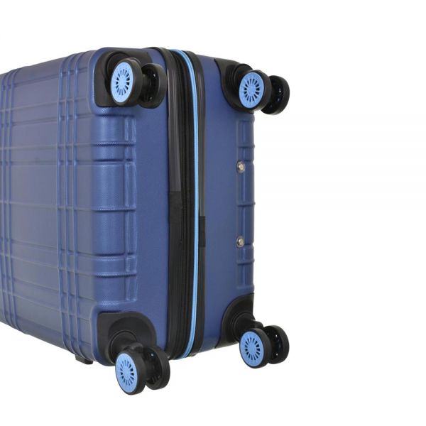 Βαλίτσα σκληρή μεσαία επεκτάσιμη μπλε με 4 ρόδες Dielle 65 cm