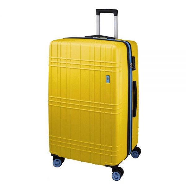 Βαλίτσα σκληρή μεγάλη κίτρινη με 4 ρόδες Dielle 130 75cm