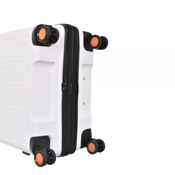 Medium Hard Expandable Luggage With 4 Wheels Dielle 140 4W 60 cm White
