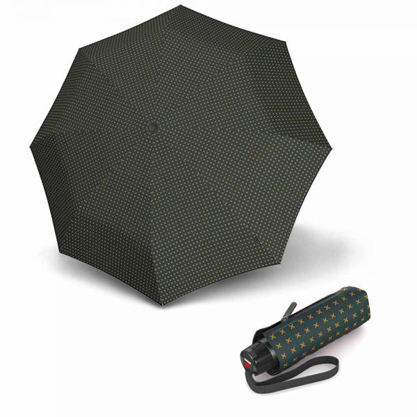 Ομπρέλα mini σπαστή χειροκίνητη πράσινη Knirps T.010 Ecorepel Manual  2 Cross Green