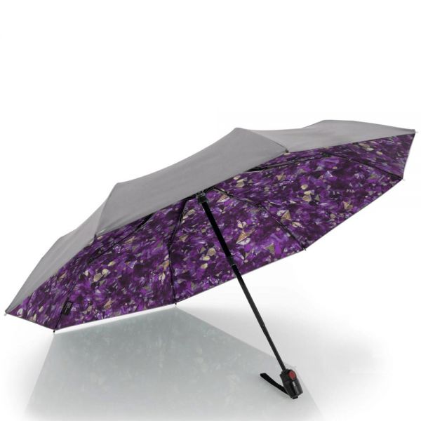 Automatic Open - Close Folding Umbrella With UV Protection Knirps T.200 Duomatic Feel Purple