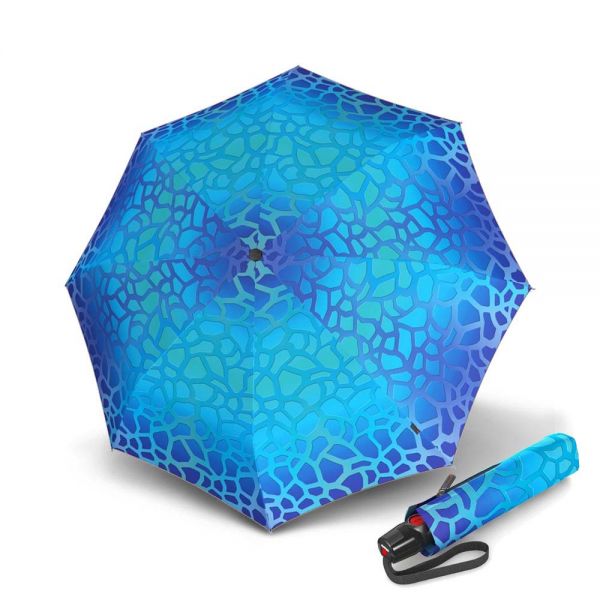 Automatic Open - Close Folding Umbrella With UV Protection Knirps T.200 Duomatic Heal Blue