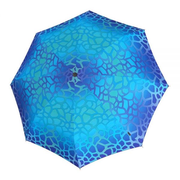 Automatic Open - Close Folding Umbrella With UV Protection Knirps T.200 Duomatic Heal Blue