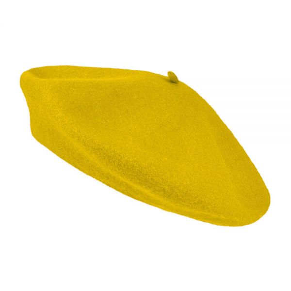 Καπέλο μπερές μάλλινος κίτρινο