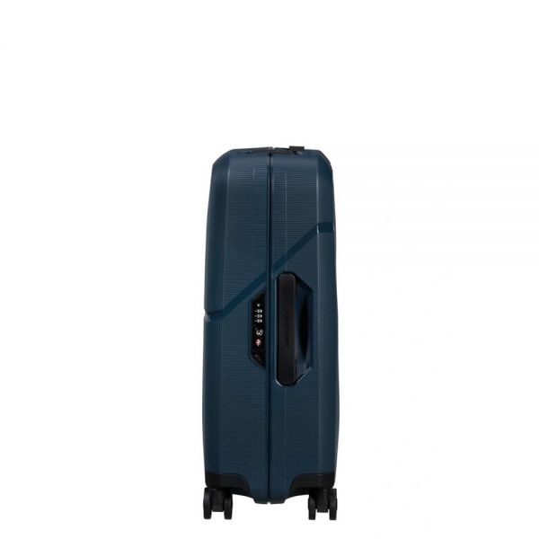 Cabin Hard Luggage 4 Wheels Samsonite Magnum Eco Spinner 55/20 Midnight Blue