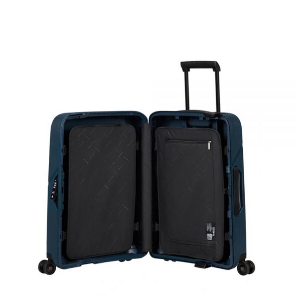 Cabin Hard Luggage 4 Wheels Samsonite Magnum Eco Spinner 55/20 Midnight Blue