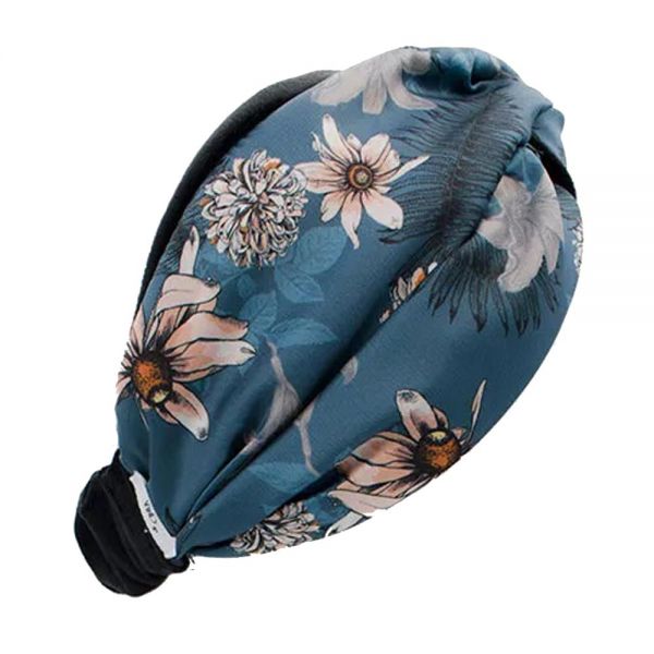 Women's Silk Winter Duble Face Ribbon - Turban VinD Chloe Blue