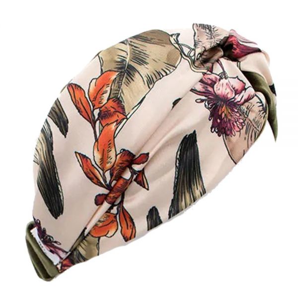 Women's Silk Winter Duble Face Ribbon - Turban VinD Jaqueline Beige