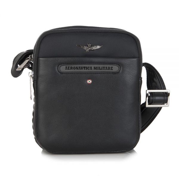 Τσαντάκι ώμου ανδρικό μαύρο Aeronautica Militare Sky Shoulder Bag AM450 Black
