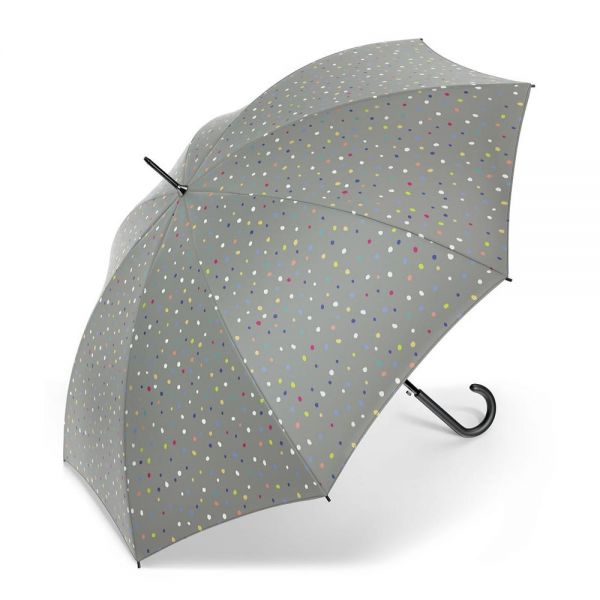 Ομπρέλα μεγάλη αυτόματη γκρι με πουά United Colors of Benetton Long Stick Umbrella Dots Grey