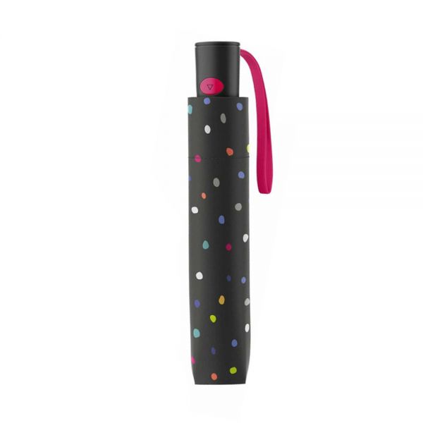 Automatic Folding Umbrella United Colors Of Benetton Mini Dots Black