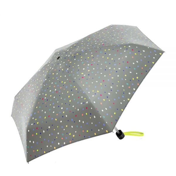 Ομπρέλα μίνι σπαστή πλακέ γκρι πουά United Colors Of Benetton Ultra Mini Flat Folding Umbrella Dots Grey