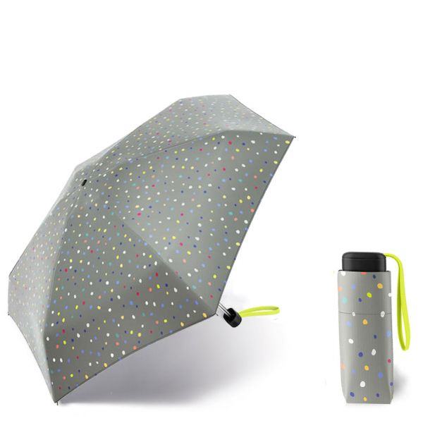 Ομπρέλα μίνι σπαστή πλακέ γκρι πουά United Colors Of Benetton Ultra Mini Flat Folding Umbrella Dots Grey