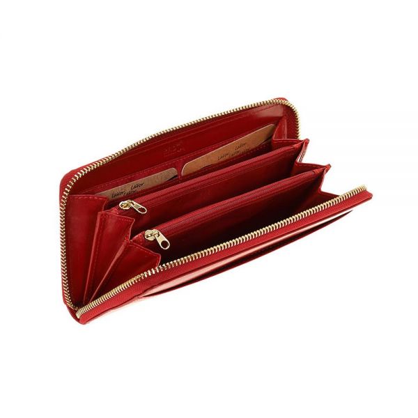 Women's  Horizontal Leather Wallet LaVor Red 6012