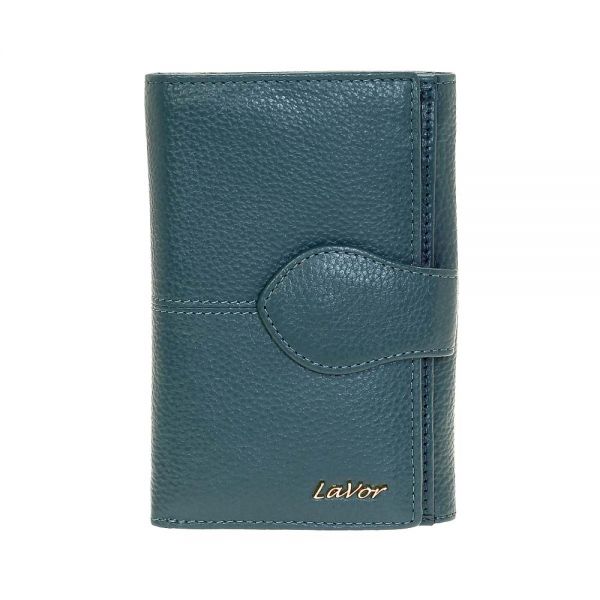 Women's Vertical Leatrher Wallet LaVor Light Blue