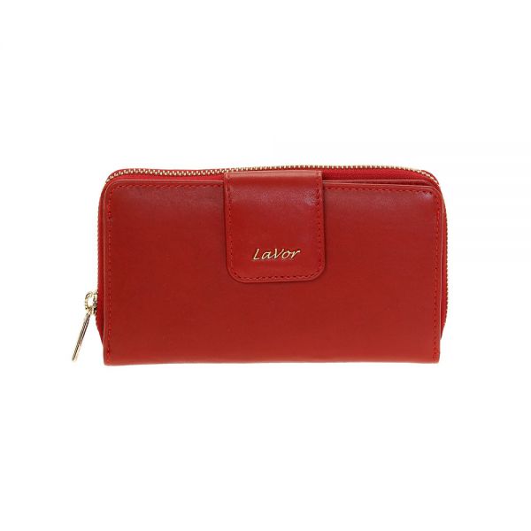 Πορτοφόλι δερμάτινο γυναικείο κόκκινο LaVor 6020