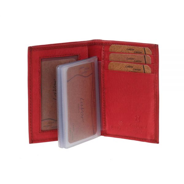 Women's Leather Card Holder LaVor Red 3265