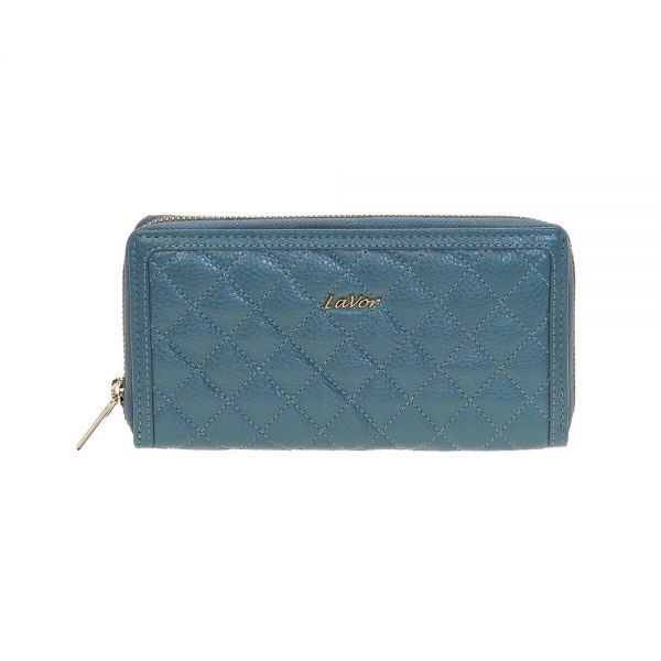 Women's  Horizontal Leather Wallet LaVor Light Blue 6014