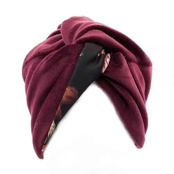 Women's Silk Winter Duble Face Turban VinD Jaqueline Black