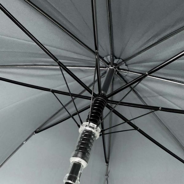 Long Automatic Umbrella With Wooden Handle Guy Laroche Grey