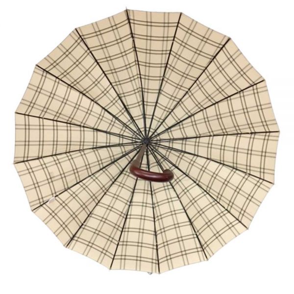 Long Manual Umbrella Guy Laroche Checked Beige