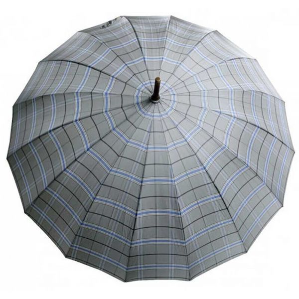 Long Manual Umbrella Guy Laroche Checked Grey