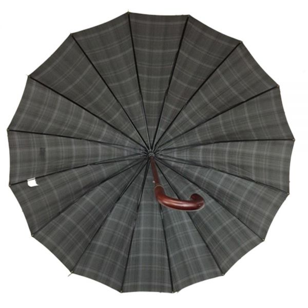 Long Manual Umbrella Guy Laroche Checked Grey Anthracite