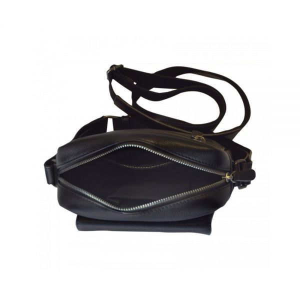 Leather Shoulder Bag Dakar Wave Black