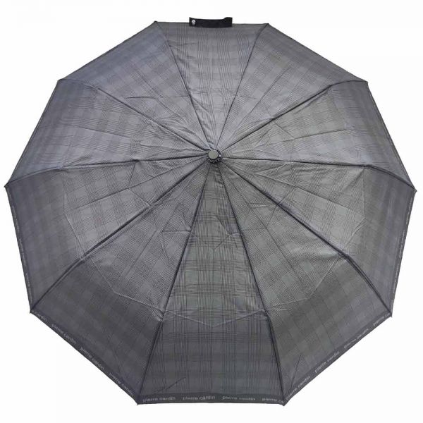 Automatic Folding Umbrella Pierre Cardin Checked Grey