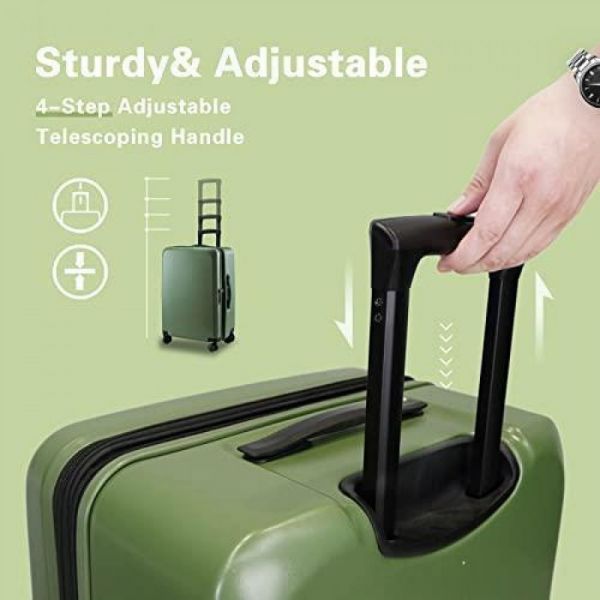 Medium Hard Expandable Luggage 4 Wheels  Verage Freelander Green VG20062-24