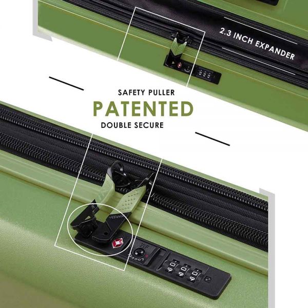 Βαλίτσα σκληρή  μικρή επεκτάσιμη πράσινη με 4 ρόδες Verage Freeland Expandable 4w Spinner S Luggage Green VG20062-19