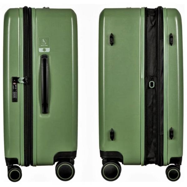 Large Hard Expandable Luggage 4 Wheels  Verage Freeland Green VG20062-29
