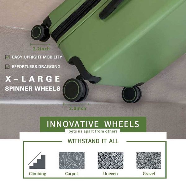 Small Hard Expandable Luggage 4 Wheels  Verage Freeland Green VG20062-19