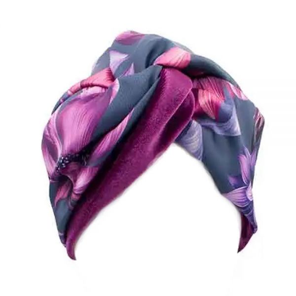 Women's Silk Winter Duble Face Turban VinD Carol Magenta