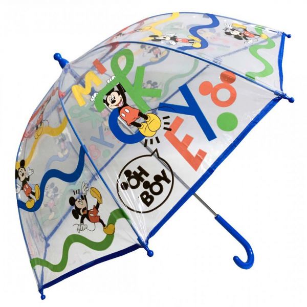 Ομπρέλα παιδική χειροκίνητη διάφανη Disney Mickey Mouse Oh Boy