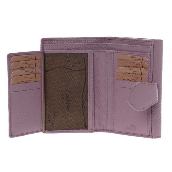 Women's Vertical Leatrher Wallet LaVor 6016 Lilac