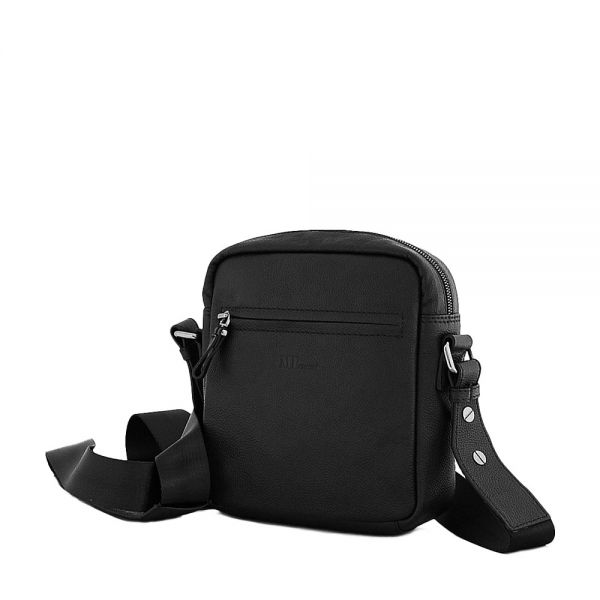 Leather Shoulder Bag Marta Ponti Paris Black